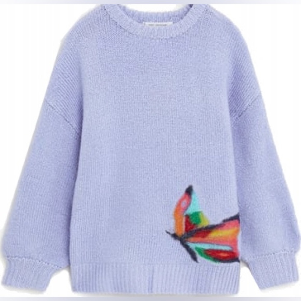 Zara - Girls Lavender Butterfly 🦋🦋🦋 Sweater- Size 13-14 - NWT